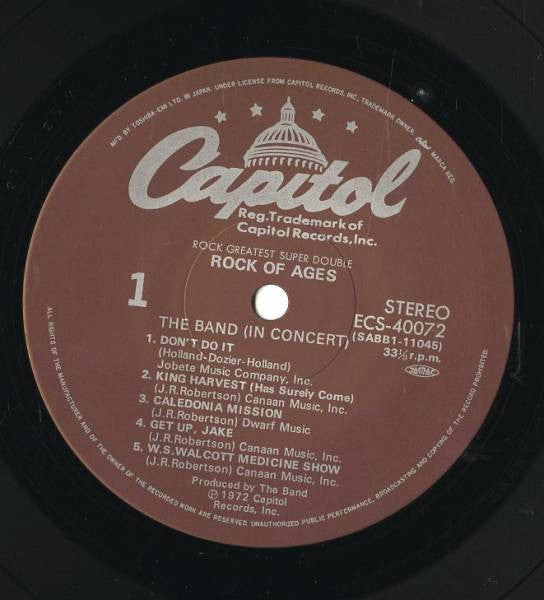 The Band - Rock Of Ages: The Band In Concert (Vinyl, LP, Album, Rei...