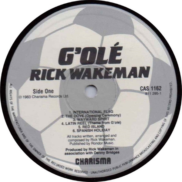 Rick Wakeman - G'Olé! - The Official Film Of The 1982 World Cup - The Original Film Soundtrack (Vinyl, LP) Good Plus (G+) / Very Good (VG)