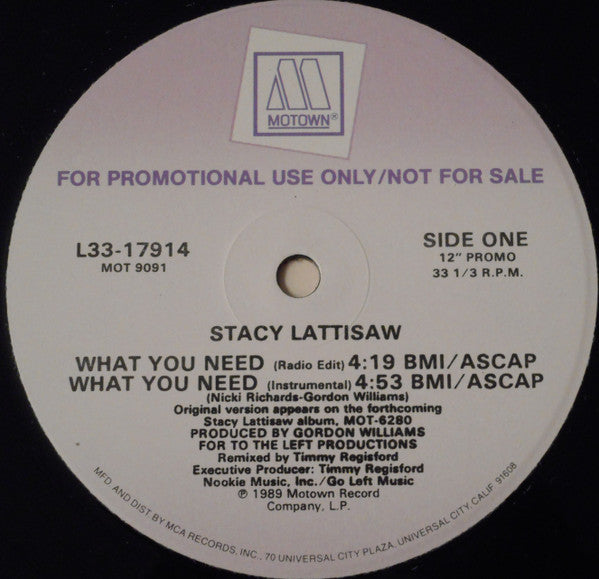 Stacy Lattisaw - What You Need (Vinyl, 12", Single, Promo) Very Good (VG) / Very Good (VG)