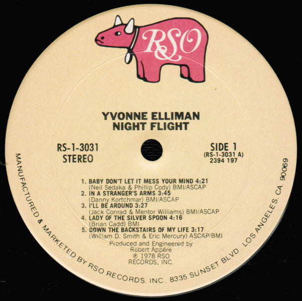 Yvonne Elliman - Night Flight (Vinyl, LP, Album, Stereo) Very Good Plus (VG+) / Very Good (VG)