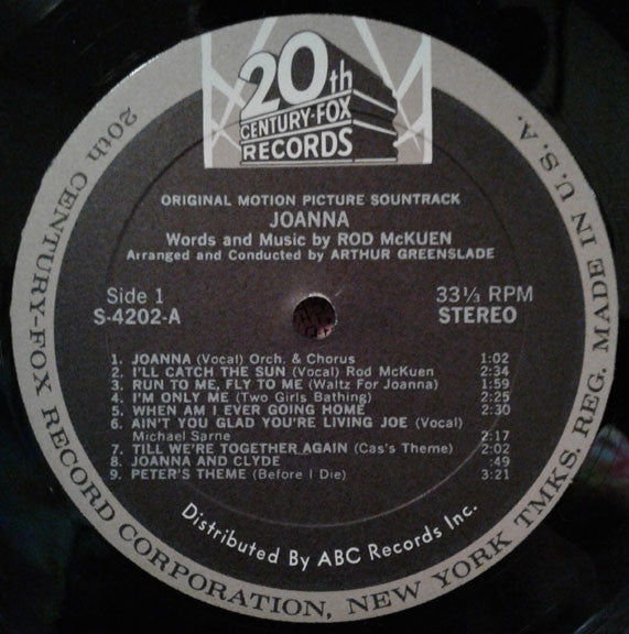 Rod McKuen - Joanna (Vinyl, LP, Stereo) Good Plus (G+) / Very Good (VG)