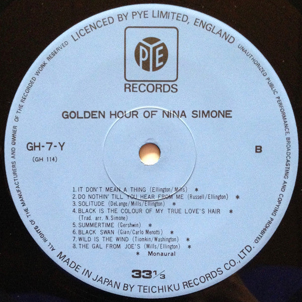 Nina Simone - Golden Hour Of Nina Simone (Vinyl, LP, Compilation) Good Plus (G+) / Very Good (VG)