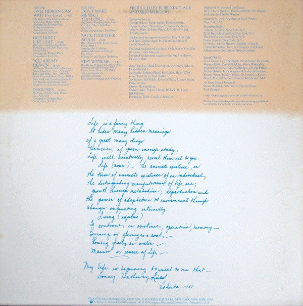 Roberta Flack - Roberta Flack Featuring Donny Hathaway (Vinyl, LP, Album, Stereo) Very Good (VG) / Good Plus (G+)