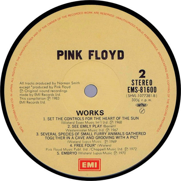 Pink Floyd - Works (Vinyl, LP, Compilation, Stereo) Near Mint (NM or M-) / Very Good Plus (VG+)