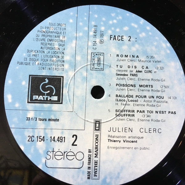 Julien Clerc - Julien Clerc (Enregistrement Public 1977) (3xVinyl, LP, Album) Very Good (VG) / Very Good (VG)