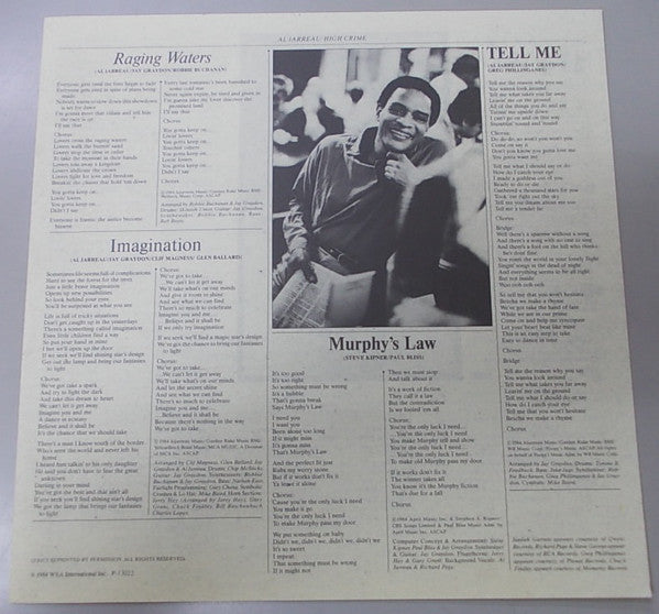 Al Jarreau - High Crime (Vinyl, LP, Album) Very Good Plus (VG+) / Very Good (VG)