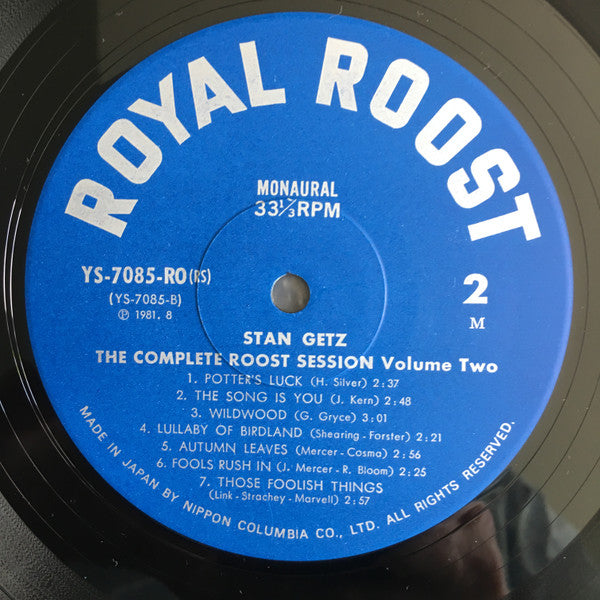 Stan Getz - The Complete Roost Session Vol. 2 (Vinyl, LP, Compilation, Mono) Very Good Plus (VG+) / Very Good Plus (VG+)