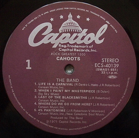The Band - Cahoots (Vinyl, LP, Album, Reissue) Near Mint (NM or M-) / Very Good Plus (VG+)