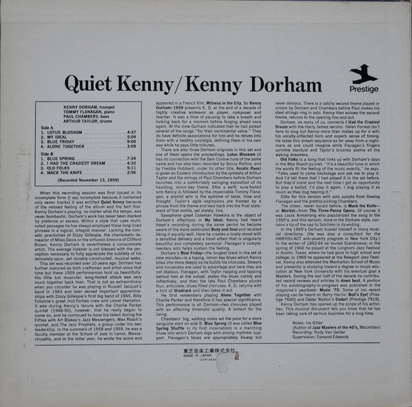 Kenny Dorham - Quiet Kenny (Vinyl, LP, Album, Reissue, Stereo)