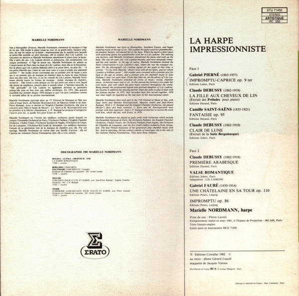 Claude Debussy - La Harpe Impressionniste (Vinyl, LP, Album, Stereo) Very Good Plus (VG+) / Very Good Plus (VG+)