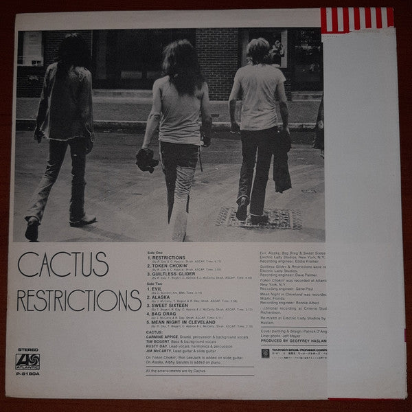 Cactus (3) - Restrictions (Vinyl, LP, Album) Very Good (VG) / Very Good Plus (VG+)