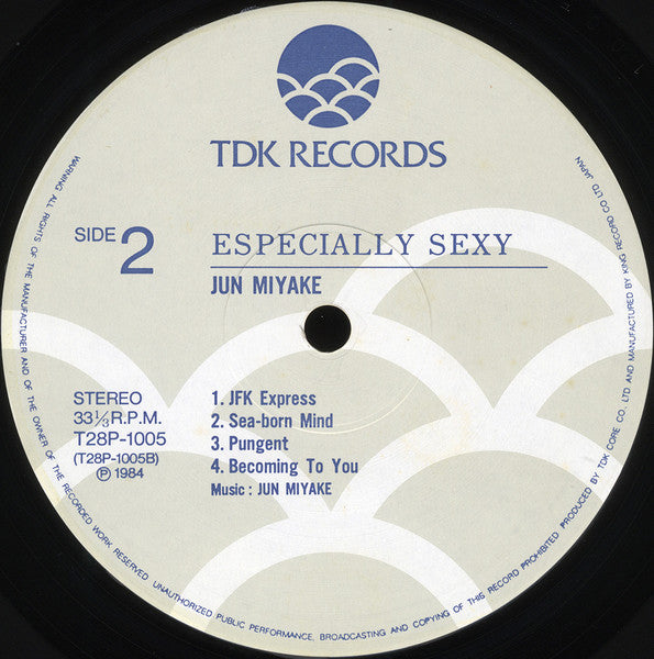Jun Miyake - Especially Sexy (Vinyl, LP, Album, Stereo) Very Good Plus (VG+) / Very Good (VG)