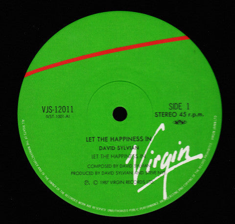 David Sylvian - Let The Happiness In (Vinyl, 12", Single) Near Mint (NM or M-) / Very Good Plus (VG+)