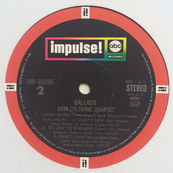 The John Coltrane Quartet - Ballads (Vinyl, LP, Album, Reissue, Ste...