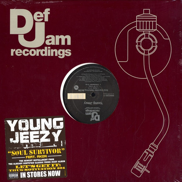 Young Jeezy - Soul Survivor (Vinyl, 12", 33 ⅓ RPM, Single, Stereo) Very Good Plus (VG+) / Very Good Plus (VG+)
