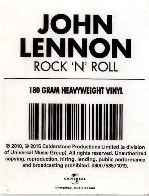 John Lennon - Rock 'N' Roll (Vinyl, LP, Album, Reissue, Remastered) Mint (M) / Mint (M)