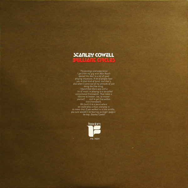 Stanley Cowell - Brilliant Circles (Vinyl, LP, Album) Very Good Plus (VG+) / Very Good Plus (VG+)