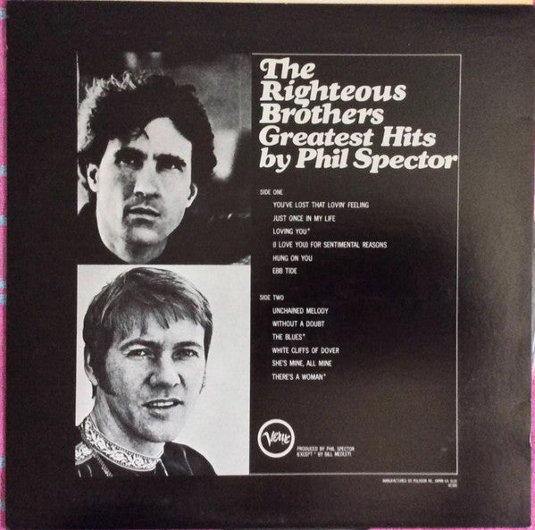 The Righteous Brothers - Greatest Hits by Phil Spector. (Vinyl, LP, Compilation, Reissue, Stereo) Very Good Plus (VG+) / Very Good Plus (VG+)