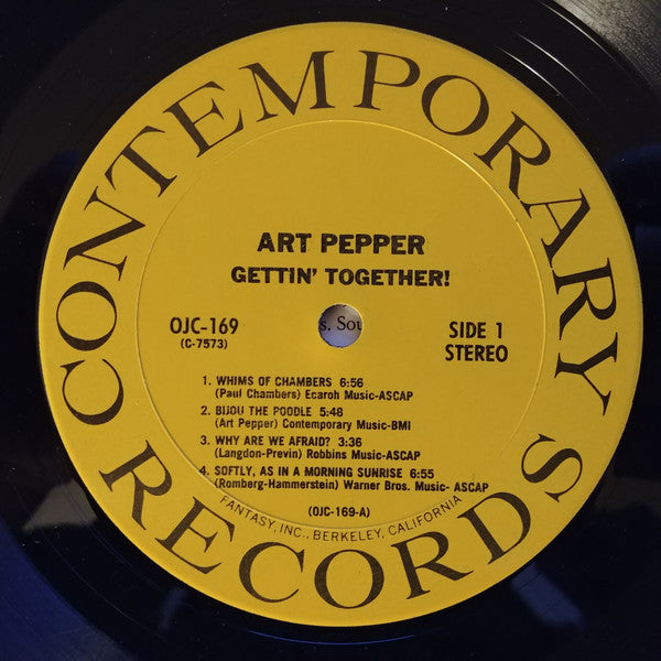 Art Pepper - Gettin' Together! (Vinyl, LP, Album, Reissue, Stereo) Very Good Plus (VG+) / Very Good (VG)