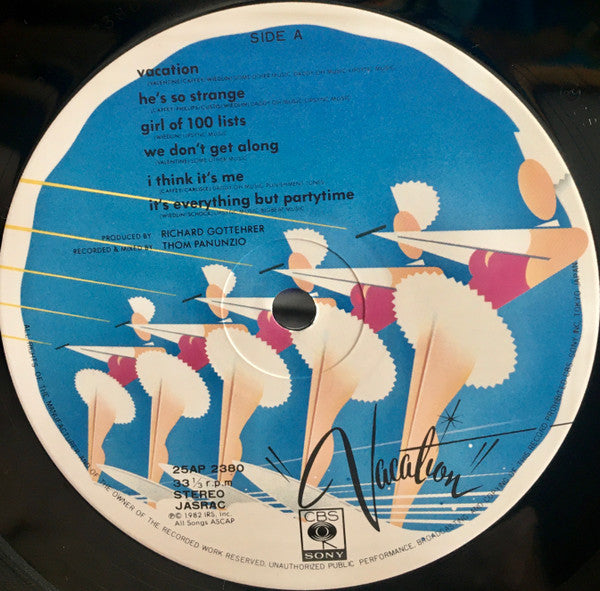 Go-Go's - Vacation (Vinyl, LP, Album) Very Good (VG) / Very Good Plus (VG+)