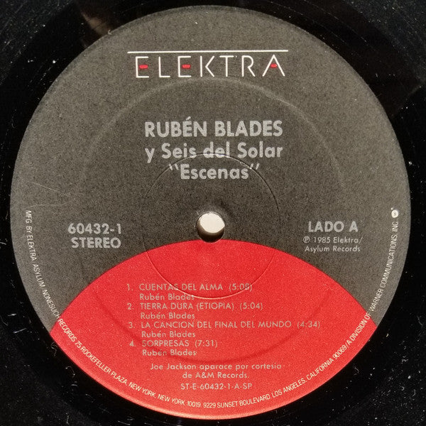 Ruben Blades - Escenas (Vinyl, LP, Album, Stereo) Good Plus (G+) / Very Good Plus (VG+)