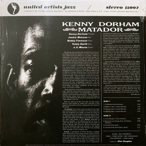 Kenny Dorham - Matador (Vinyl, LP, Album, Reissue, Stereo) Very Good (VG) / Very Good (VG)