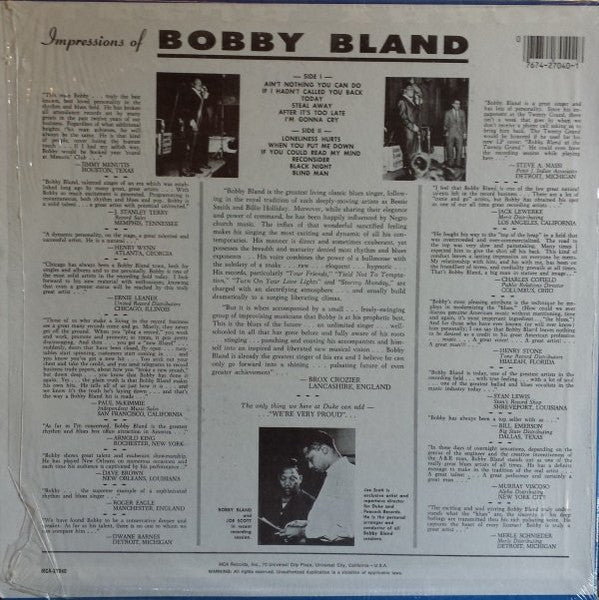 Bobby Bland - Ain't Nothing You Can Do (Vinyl, LP, Reissue) Very Good (VG) / Very Good (VG)