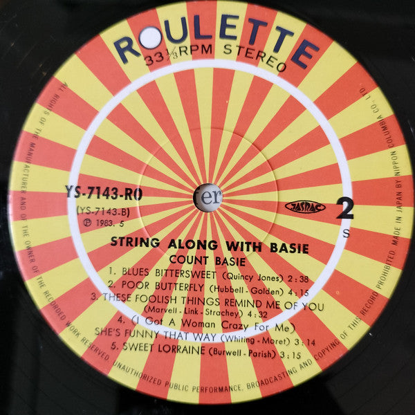 Count Basie - String Along With Basie (Vinyl, LP, Album, Stereo) Very Good Plus (VG+) / Near Mint (NM or M-)