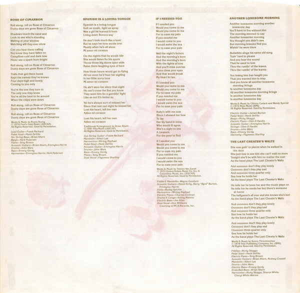 Emmylou Harris - Cimarron (Vinyl, LP, Album) Very Good Plus (VG+) / Very Good (VG)