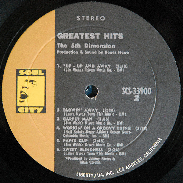 The Fifth Dimension - Greatest Hits (Vinyl, LP, Compilation, Stereo) Good Plus (G+) / Very Good (VG)