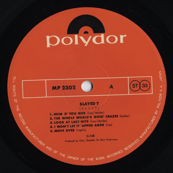 Slade - Slayed? (Vinyl, LP, Album, Stereo) Very Good Plus (VG+) / Near Mint (NM or M-)