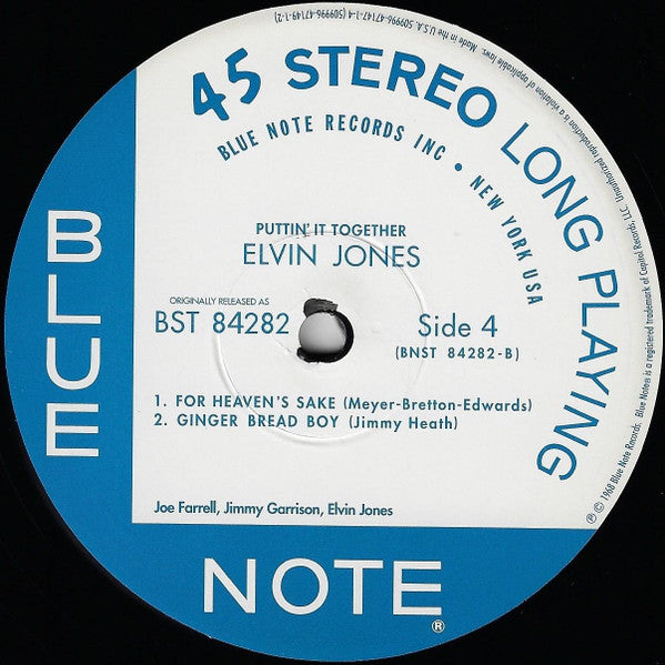 The New Elvin Jones Trio - Puttin' It Together (2xVinyl, 12", 45 RPM, Album, Limited Edition, Reissue, Remastered, Stereo) Very Good (VG) / Near Mint (NM or M-)