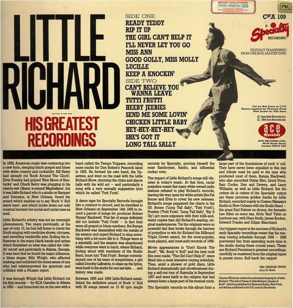 Little Richard - His Greatest Recordings (Vinyl, LP, Compilation, Mono) Near Mint (NM or M-) / Very Good Plus (VG+)