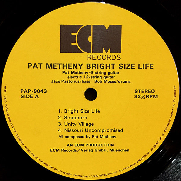 Pat Metheny - Bright Size Life (Vinyl, LP, Album) Very Good (VG) / Good (G)