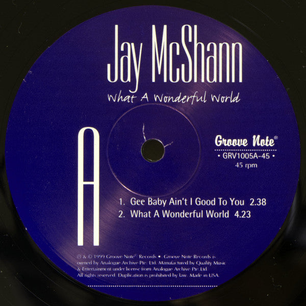 Jay McShann - What A Wonderful World (Vinyl, Vinyl, LP, Numbered, 12", 45 RPM) Near Mint (NM or M-) / Very Good Plus (VG+)
