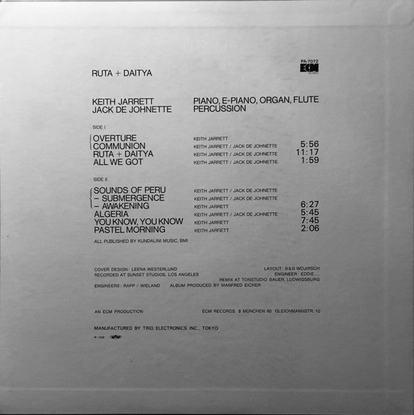 Keith Jarrett - Ruta And Daitya (Vinyl, LP, Album)