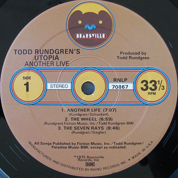 Utopia (5) - Another Live (Vinyl, LP, Album, Reissue, Remastered, Stereo) Very Good Plus (VG+) / Very Good Plus (VG+)
