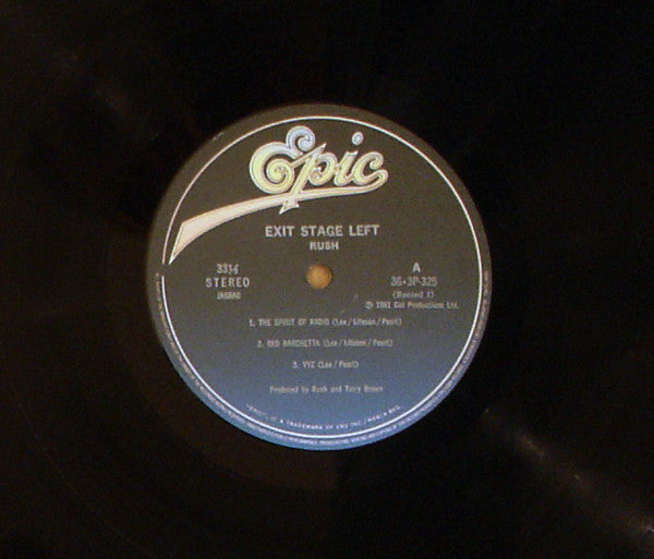 Rush - Exit...Stage Left (2xVinyl, LP, Album, Stereo) Very Good Plus (VG+) / Very Good Plus (VG+)