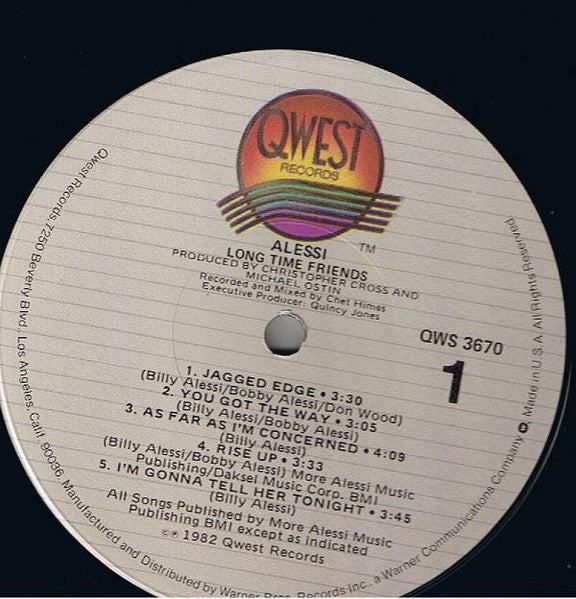 Alessi - Long Time Friends (Vinyl, LP, Album) Very Good (VG) / Very Good (VG)