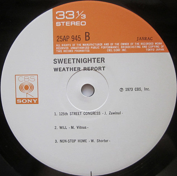 Weather Report - Sweetnighter (Vinyl, LP, Album, Reissue, Stereo) Near Mint (NM or M-) / Very Good Plus (VG+)