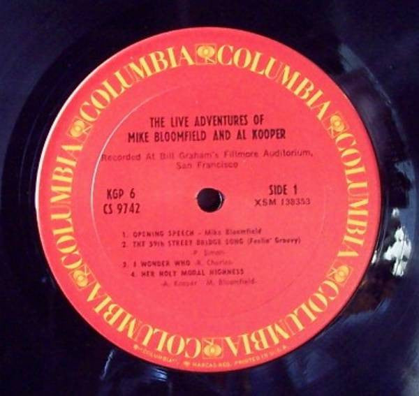 Mike Bloomfield - The Live Adventures Of Mike Bloomfield And Al Kooper (2xVinyl, LP, Album, Repress) Very Good Plus (VG+) / Very Good (VG)