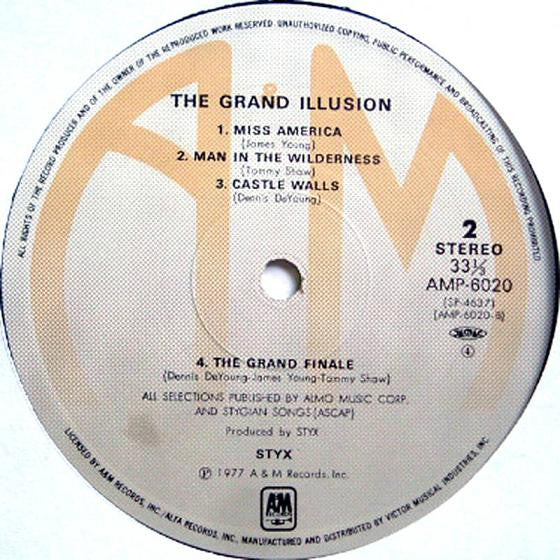 Styx - The Grand Illusion (Vinyl, LP, Album, Reissue) Very Good (VG) / Very Good (VG)