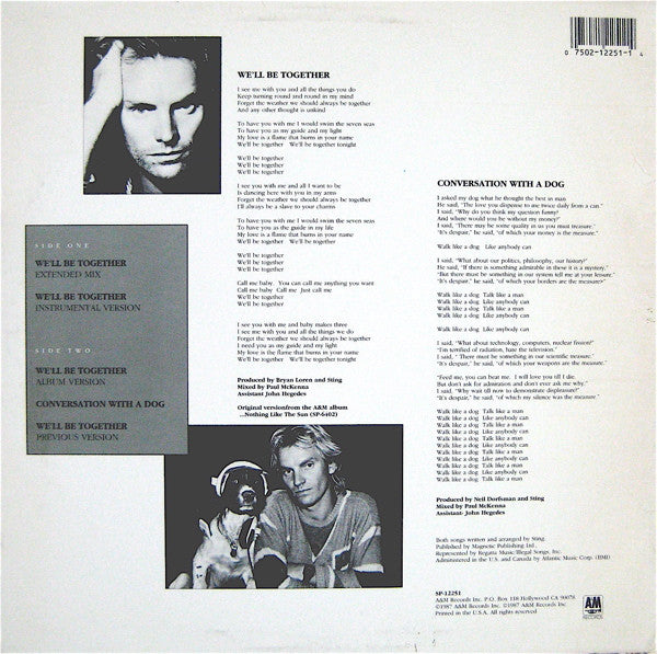 Sting - We'll Be Together (Vinyl, 12", 33 ⅓ RPM) Very Good Plus (VG+) / Very Good (VG)