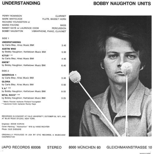Bobby Naughton Units - Understanding (Vinyl, LP, Album, Reissue) Very Good Plus (VG+) / Very Good (VG)