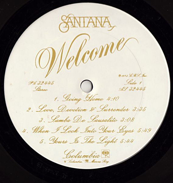 Santana - Welcome (Vinyl, LP, Album, Stereo) Very Good (VG) / Very Good (VG)