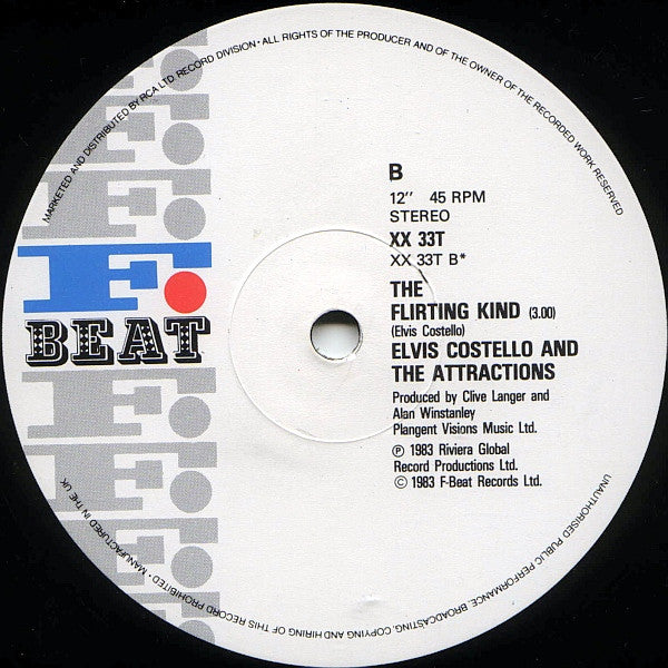 Elvis Costello & The Attractions - Let Them All Talk (Extended 12" Remix) (Vinyl, 12", 45 RPM, Stereo) Very Good (VG) / Very Good (VG)