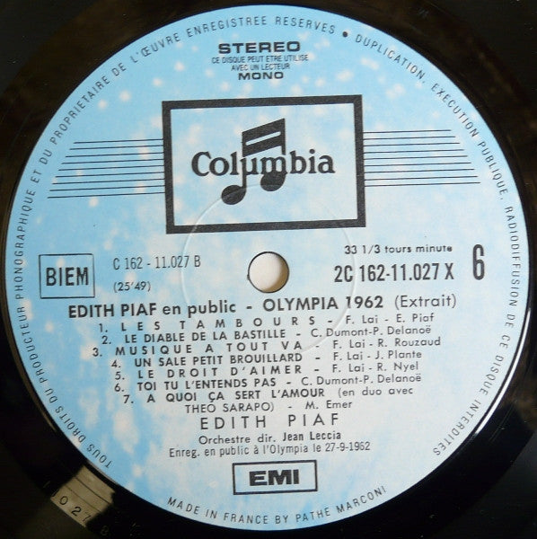 Edith Piaf - En Public (3xVinyl, LP, Compilation, Stereo) Very Good Plus (VG+) / Very Good (VG)
