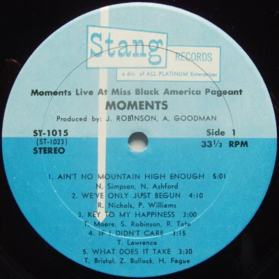 The Moments - Live At The Miss Black America Pageant (Vinyl, LP, Album) Good Plus (G+) / Very Good (VG)