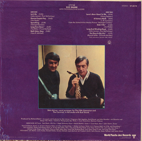 Bud Shank - Let It Be (Vinyl, LP, Album, Stereo) Very Good (VG) / Good Plus (G+)