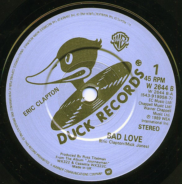 Eric Clapton - Bad Love (Vinyl, Box Set, 7", 45 RPM, Single, Special Edition) Mint (M) / Mint (M)